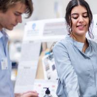 Students discuss a project